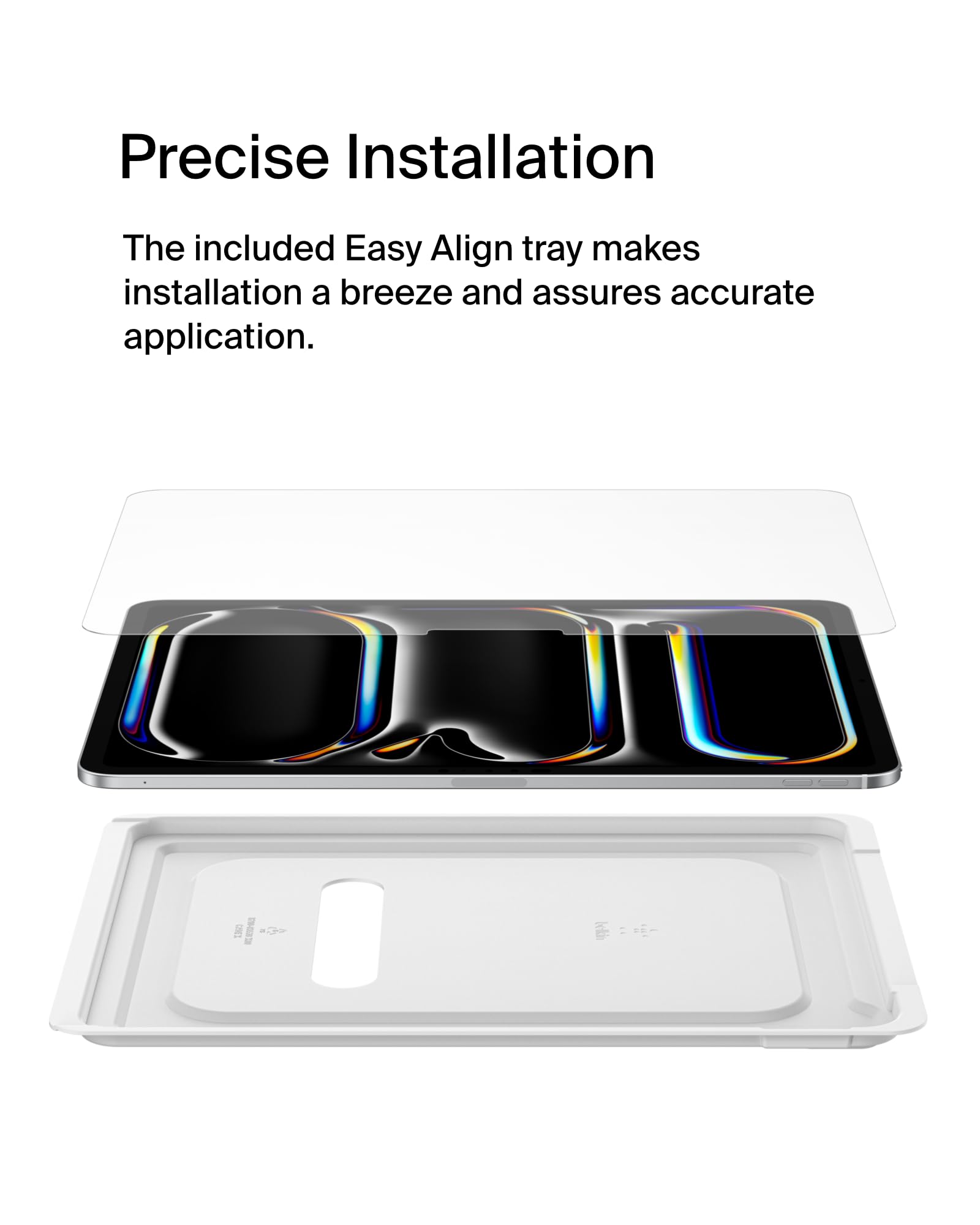 Belkin ScreenForce - Pellicola proteggi schermo in vetro temperato per Apple iPad Pro 11" di settima generazione, sottile, extra resistente, antigraffio, facile installazione, compatibile con custodia