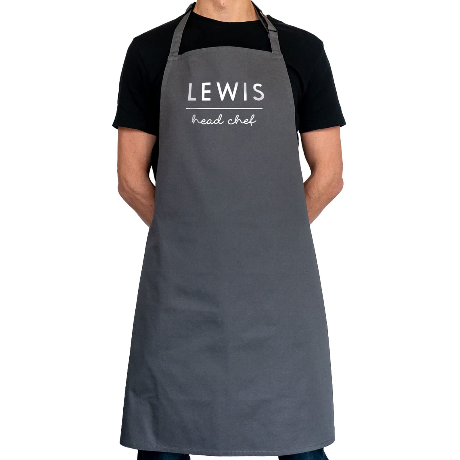 Stickerscape Grey Personalised Head Chef Apron (Adult) - Apron