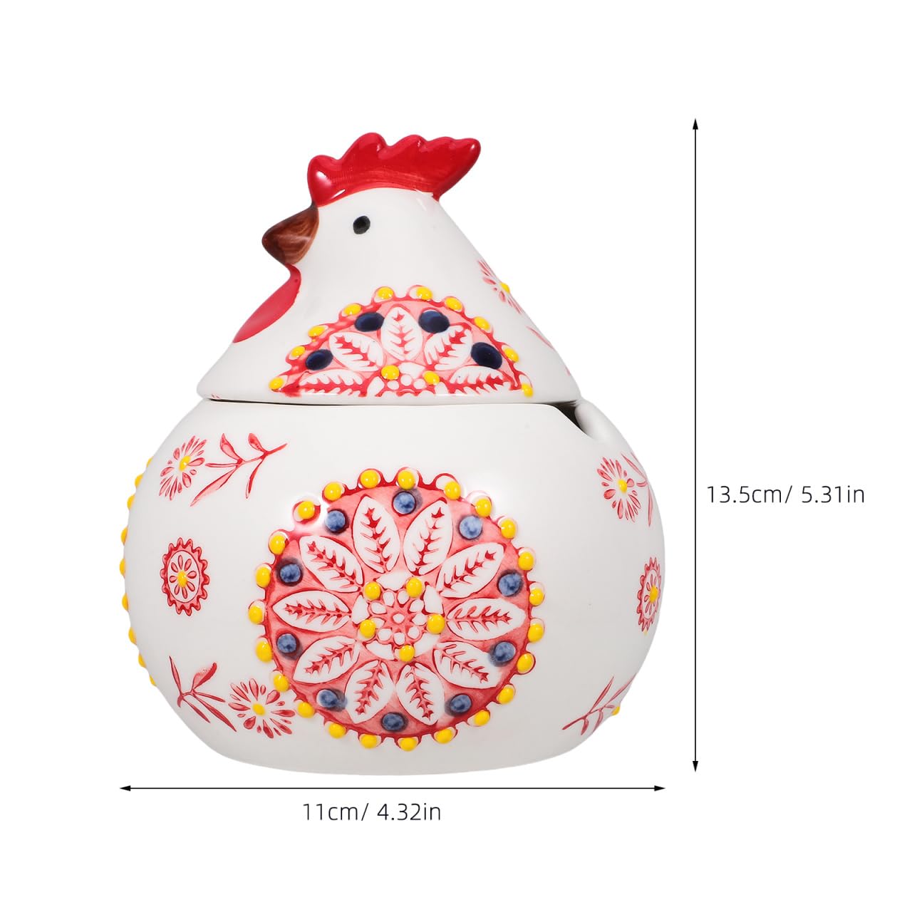iplusmile Pot à épices bol à sel en forme de poulet pot de Pâques Décoration de la fête d'automne la forme de la poule peut sucrier en forme de poulet pot de chips bonbonnière céramique