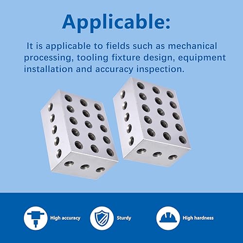 Miniatura 7 de WFLNHB 2-3-4 bloques emparejados par 23 agujeros 2 3 4 precisión Machinist Set Up Blocks .0003 HRC 55-62