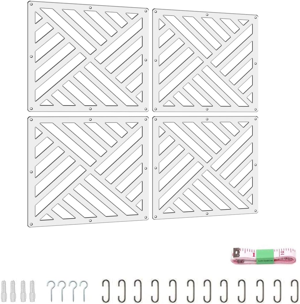 LchenHanging Room Divider Panel,Wood-Plastic Hanging Panels 4 Pieces 0.2“Thick Screen Panel for Living Room Bedroom Home Decoration (XG)