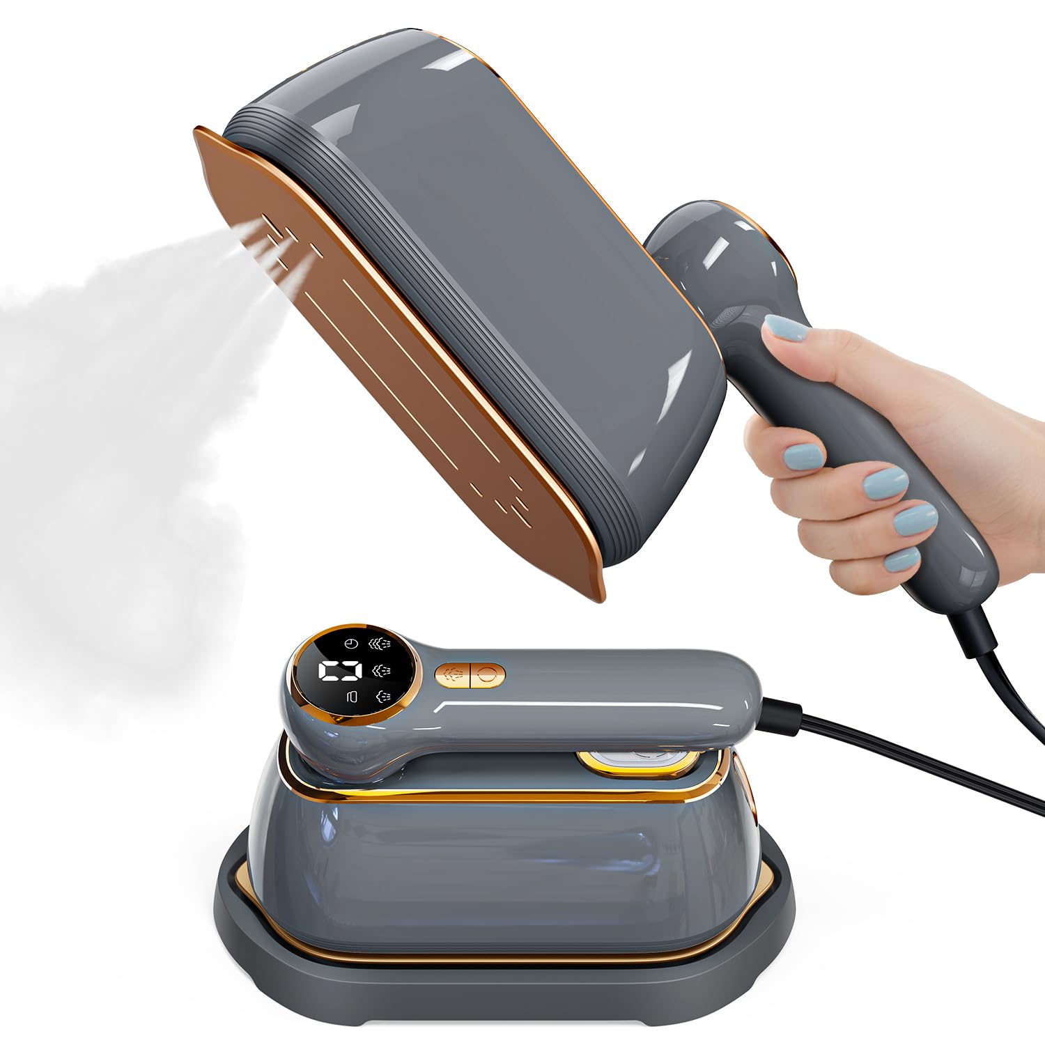 Amazon.co.jp: アイロン スチームアイロン 【1台2役・10秒速熱・折畳式