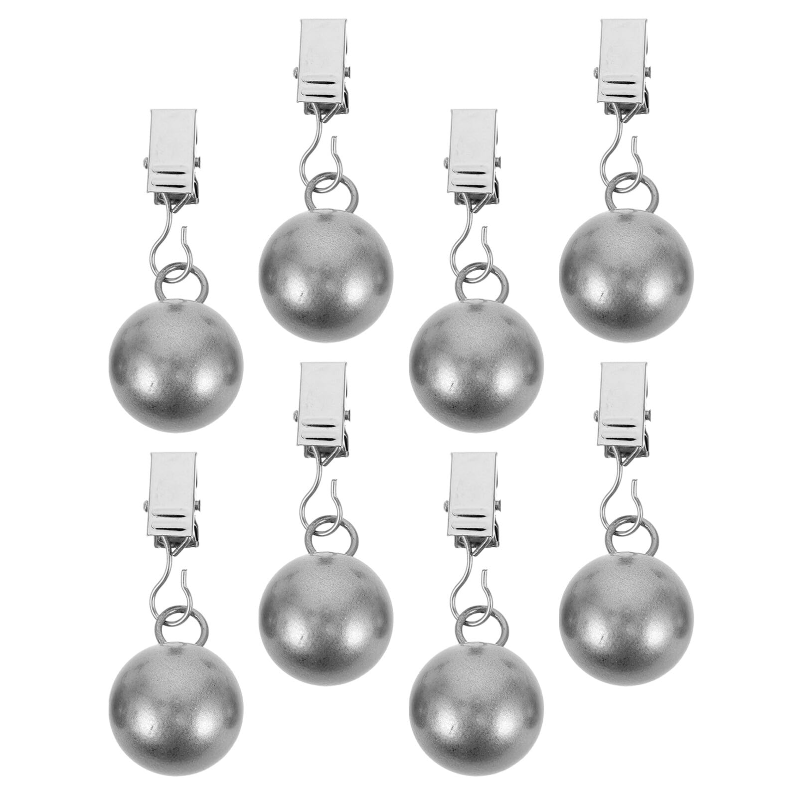 8 Stück Tischdeckenklammern aus Edelstahl, Kugelförmig, Silber