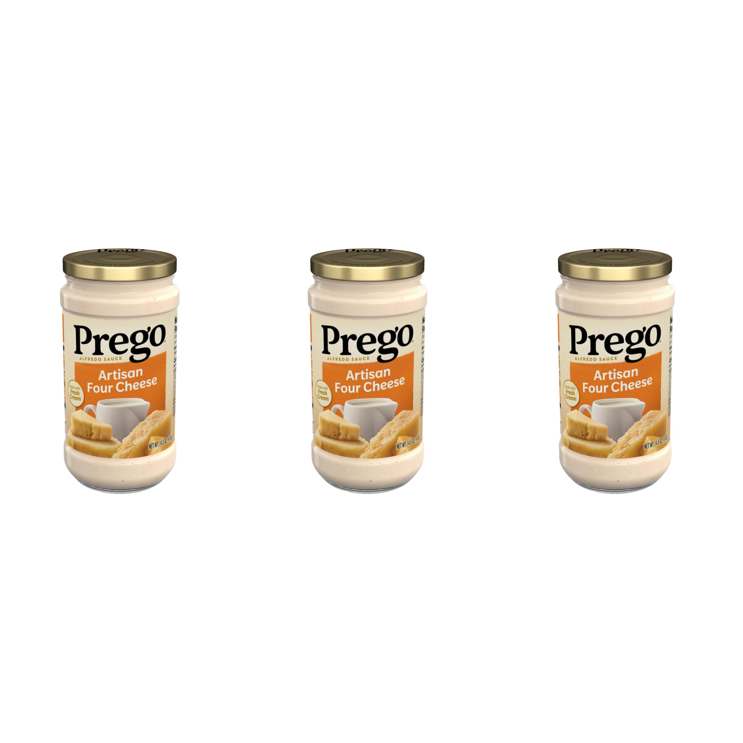 Artisan Four Cheese Alfredo Pasta Sauce, 14.5 oz Jar (Pack of 3)