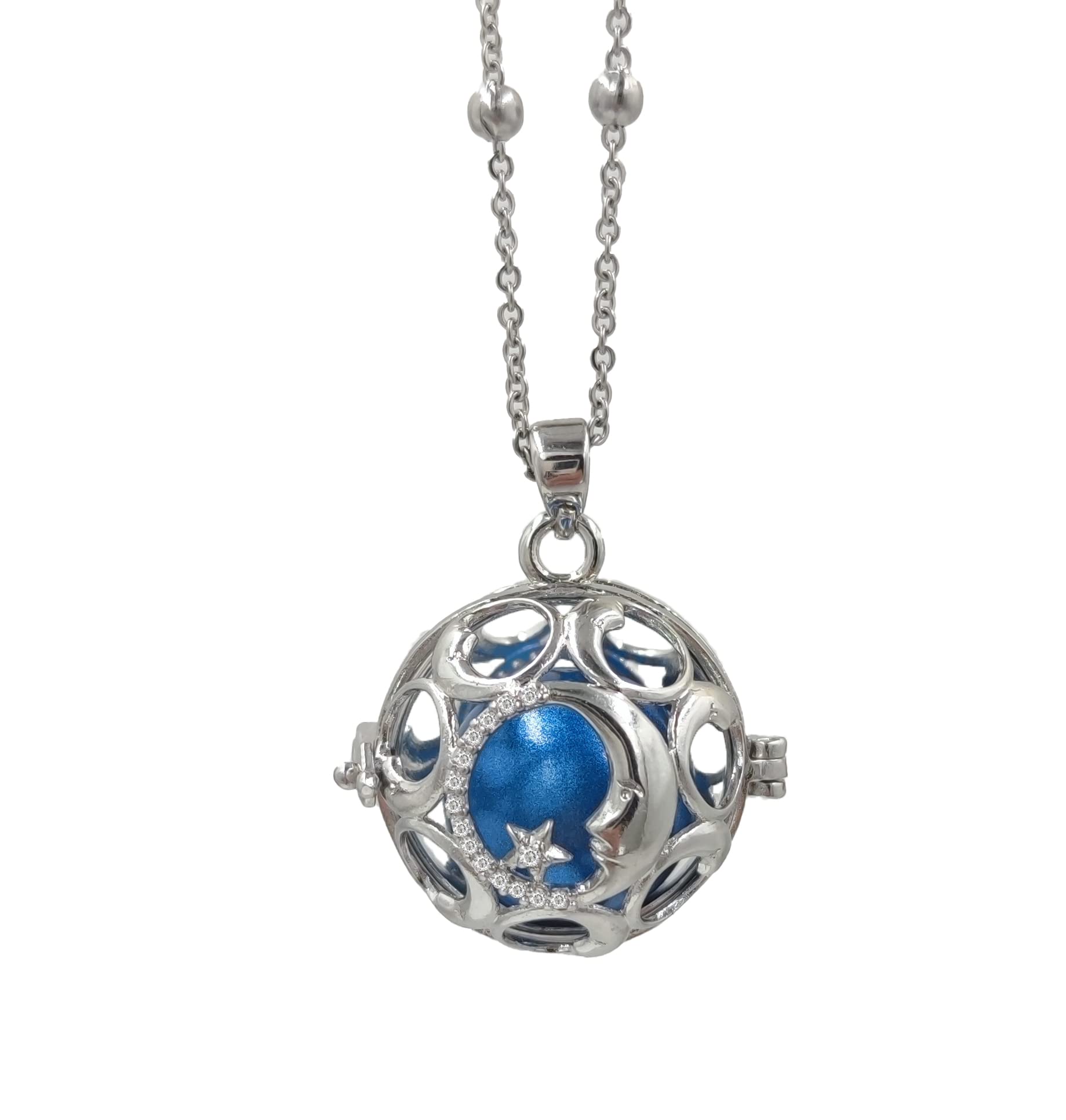 Goldway Chiama Angeli collezione completa Collana con Ciondolo Sonoro Regalo Gravidanza per dolce attesa Donna Placcato in Oro Bianco richiamo degli Angeli (Made in Italy)
