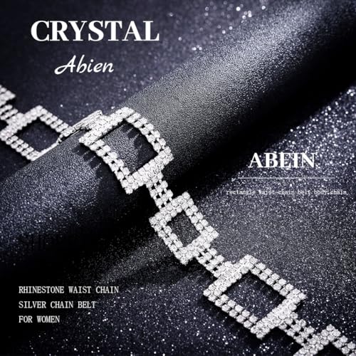 Abien Rhinestone Belts for Women Silver Chain Belt Crystal Belt Chain Sparkle Dress Belts3