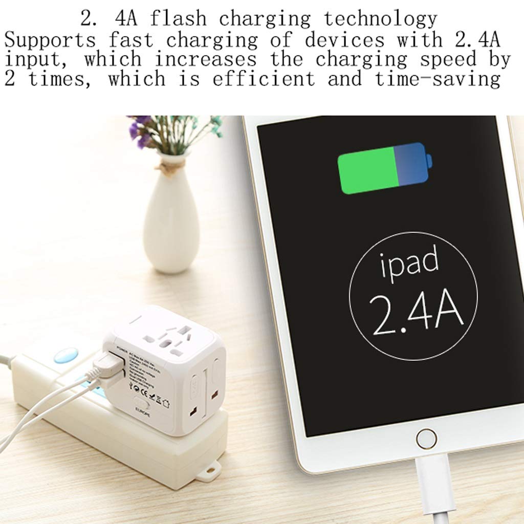 International Plug Converter, Mini Wielofunkcyjny gniazdo konwersji, 2 Usb. Porty Multi-Nation Akcesoria Podróżowe Podróżuj Niezbędne (Color : Blue)