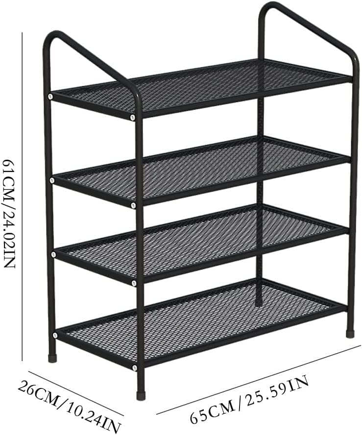 メッシュ構造 スチールラック 2段 シューズラック シューズボックス