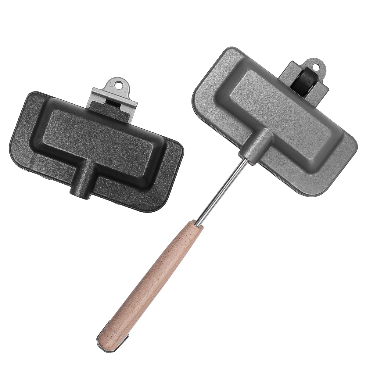 Tostadora de Camping Sartén Rectangular de Aluminio Sartén de Doble Cara Antiadherente para Desayuno Panqueques Tortillas y Tostadas