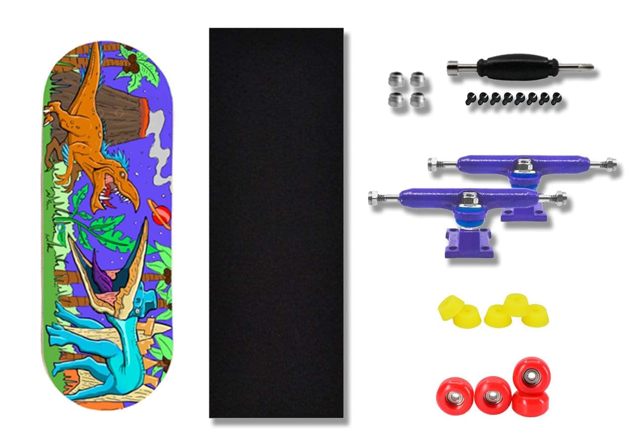 Teak Tuning Heat Transfer Graphic 34mm Fingerboard Complete - Chilla'saurus Edition