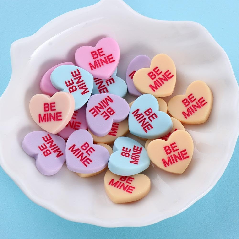 generic 20 PCS Mixed Color Heart Charm, Mini Plastic Heart Shaped Embellishment Cabochon No Hole Heart Flatbacks for DIY Scrapbook Craft Art Decoration(20pcs)