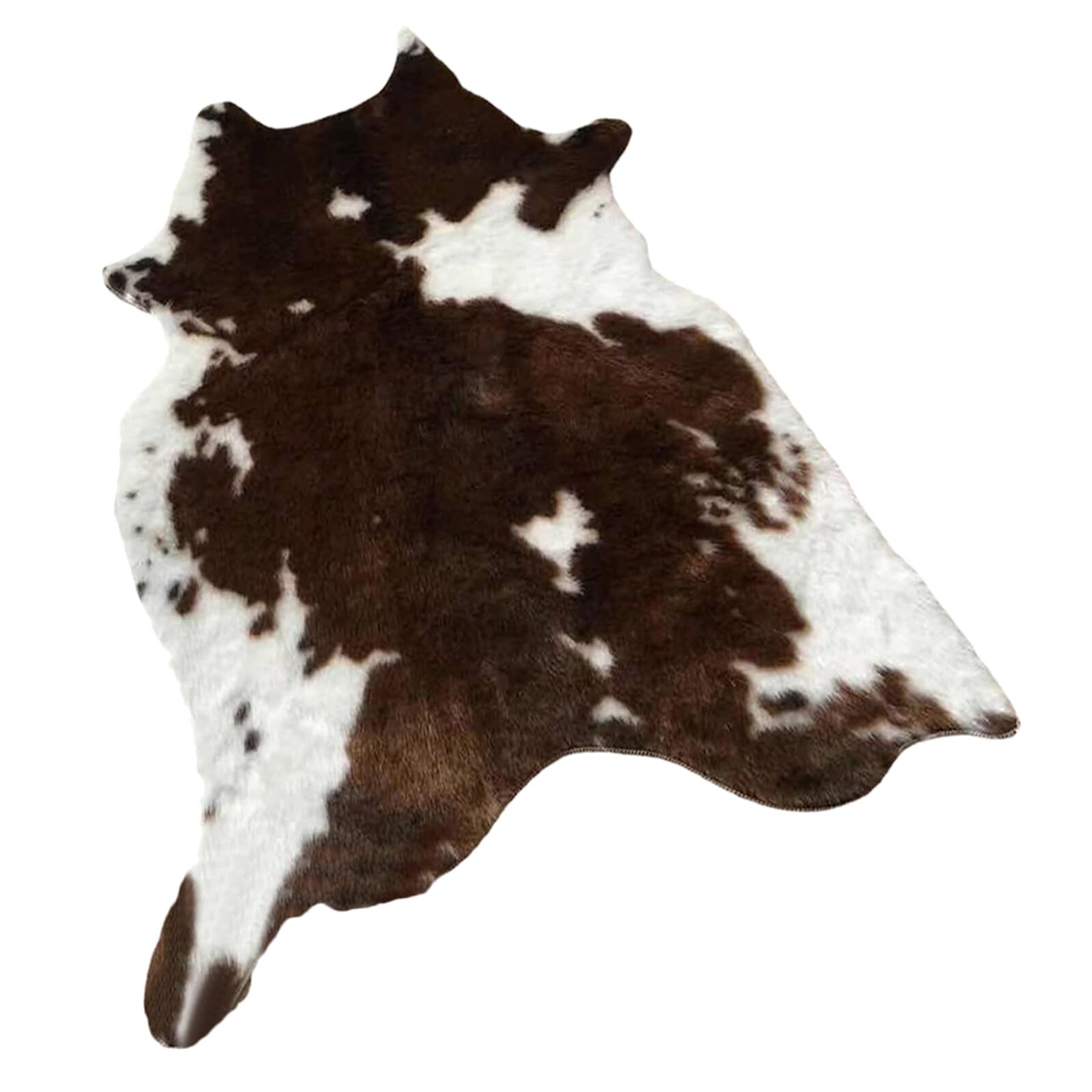 Ciieeo Tappeto Soffice Antiscivolo Motivo Mucca in Peluche Decorativo per Casa Camera da Letto Soggiorno 110x84 Cm Zerbino Lavabile
