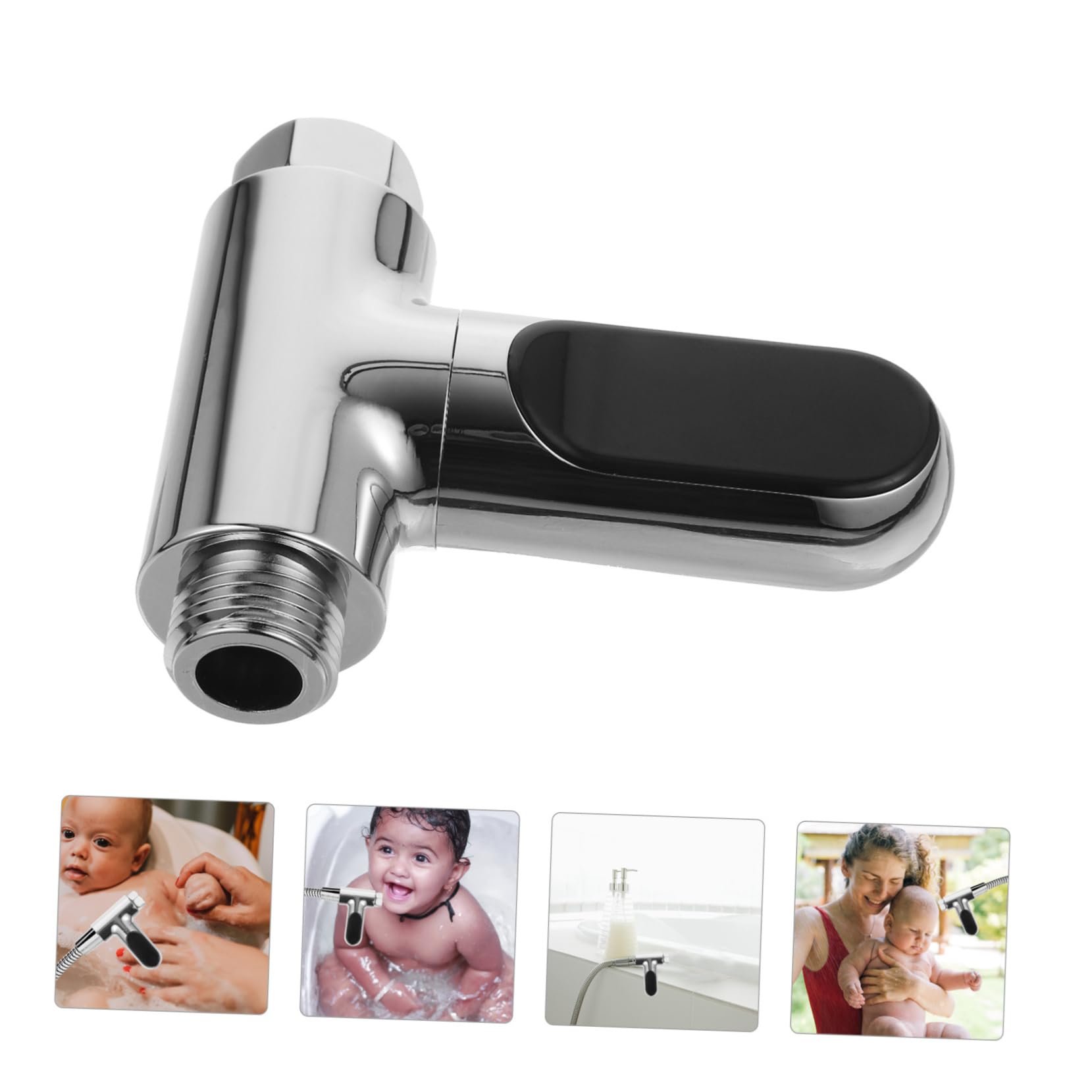 LIFKOME Digitales LED Duschthermometer Wasserthermometer 360° Drehbar Wasserdurchflussgenerator ohne Batterie 1/2 Anschluss für Babypflege Badezimmer