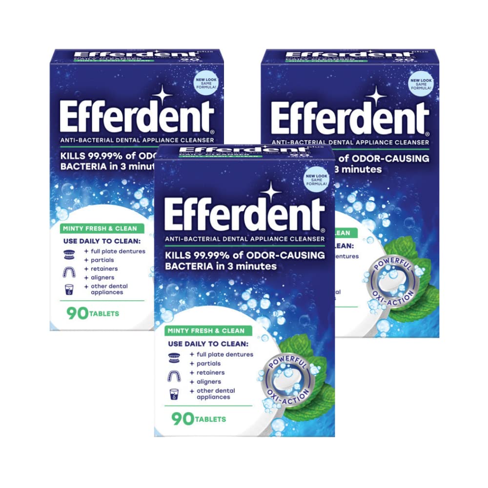 Amazon.com : Efferdent Retainer Cleaning Tablets, Minty Fresh