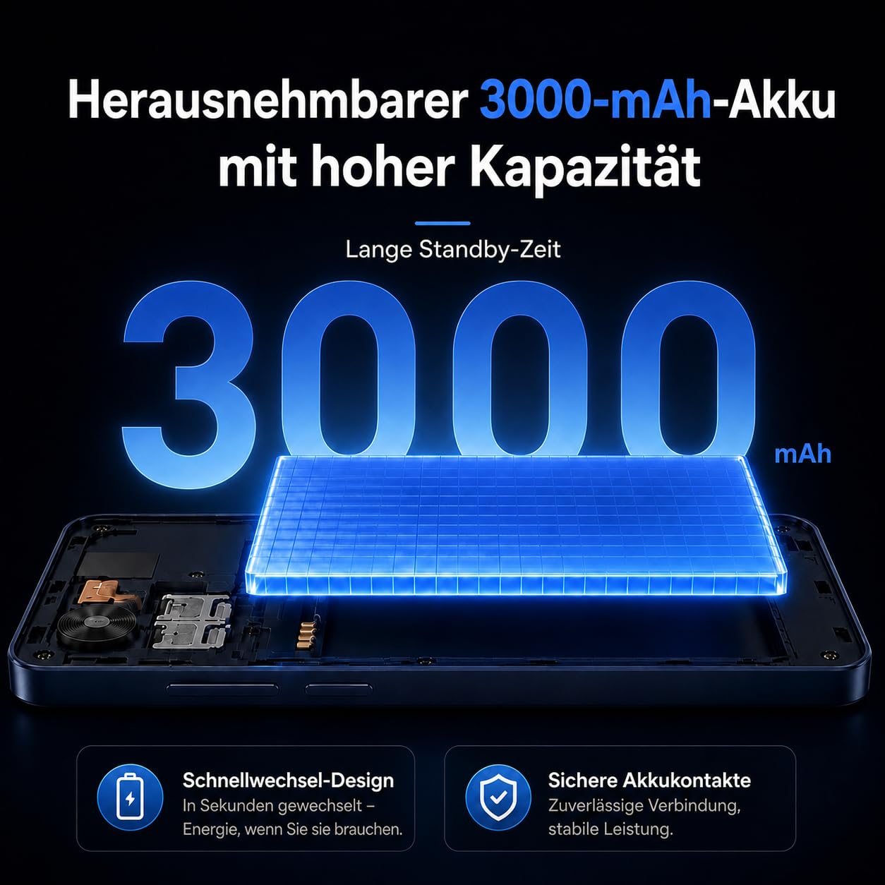 AGM Note N2 Smartphone Android 16 Go, Mini Handy Ohne Vertrag | 4,96 Zoll Display, 3000 mAh Akku, 3GB+32GB, ultradünnes Gehäuse für Schülerhandy, 4G Dual SIM/5MP/IP54/GPS/blau