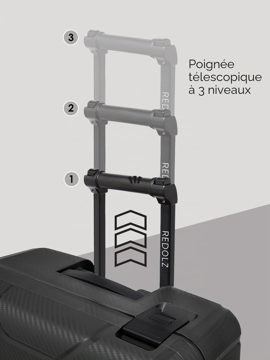 REDOLZ Valise Rigide Taille L XL | sans Fermeture Éclair | Grand Bagage Soute 75x53x28 cm | Polypropylène | Fermeture 3 Points | Serrure TSA | Essentials 15