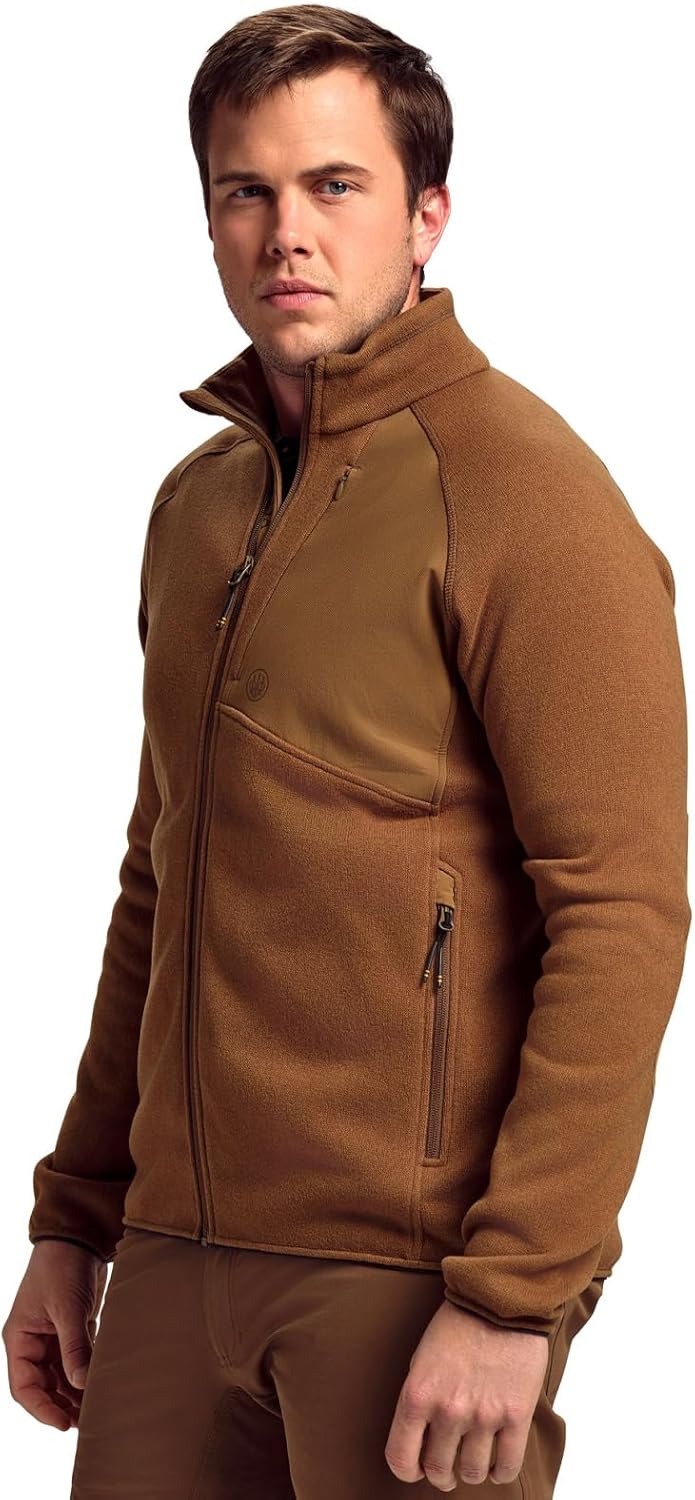 Beretta Men's Abisko Full Zip Fleece Jacket - Lightweight Breathable Outdoor Thermal Hunting Jacket with Elasticated Bottom