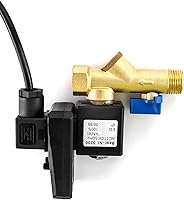 Vista 3 de QWORK Válvula automática de tanque de gas con enchufe estadounidense, adecuada para tanques de gas, patas de goteo y componentes del sistema de aire