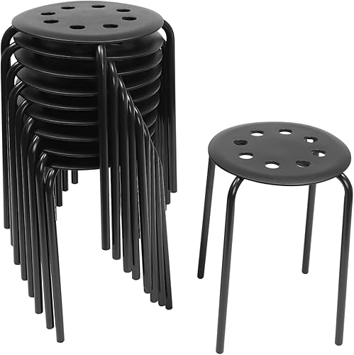 Taburetes portátiles para el aula, taburetes apilables de plástico, taburete redondo de acero para adultos, estudiantes, escuela, oficina, hogar,