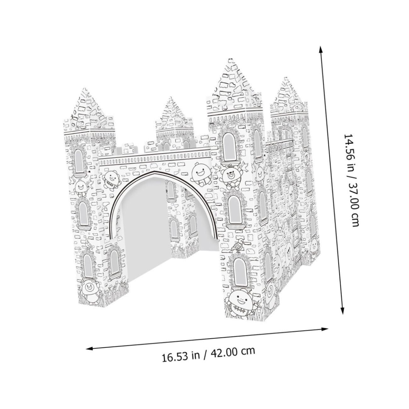 Puzzle 3D de Papel para Colorear Castillo DIY Infantil
