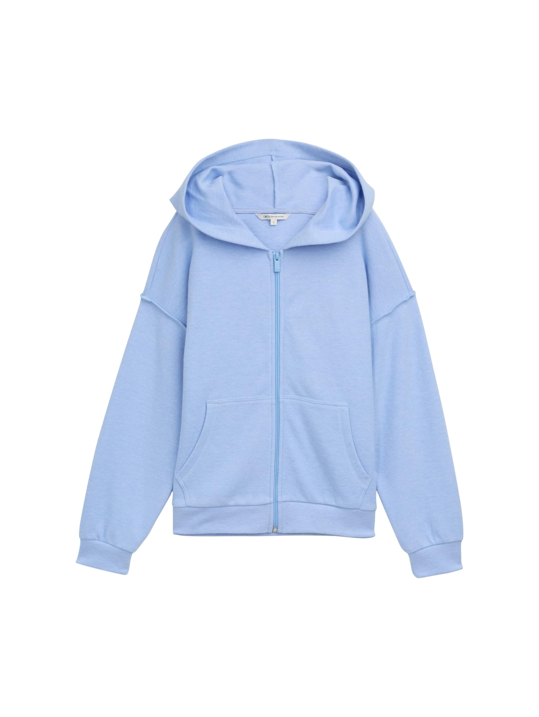 TOM TAILOR Denim Women's 1045510 Sweat Jacket, 12155-Light Blue Melange, XXL