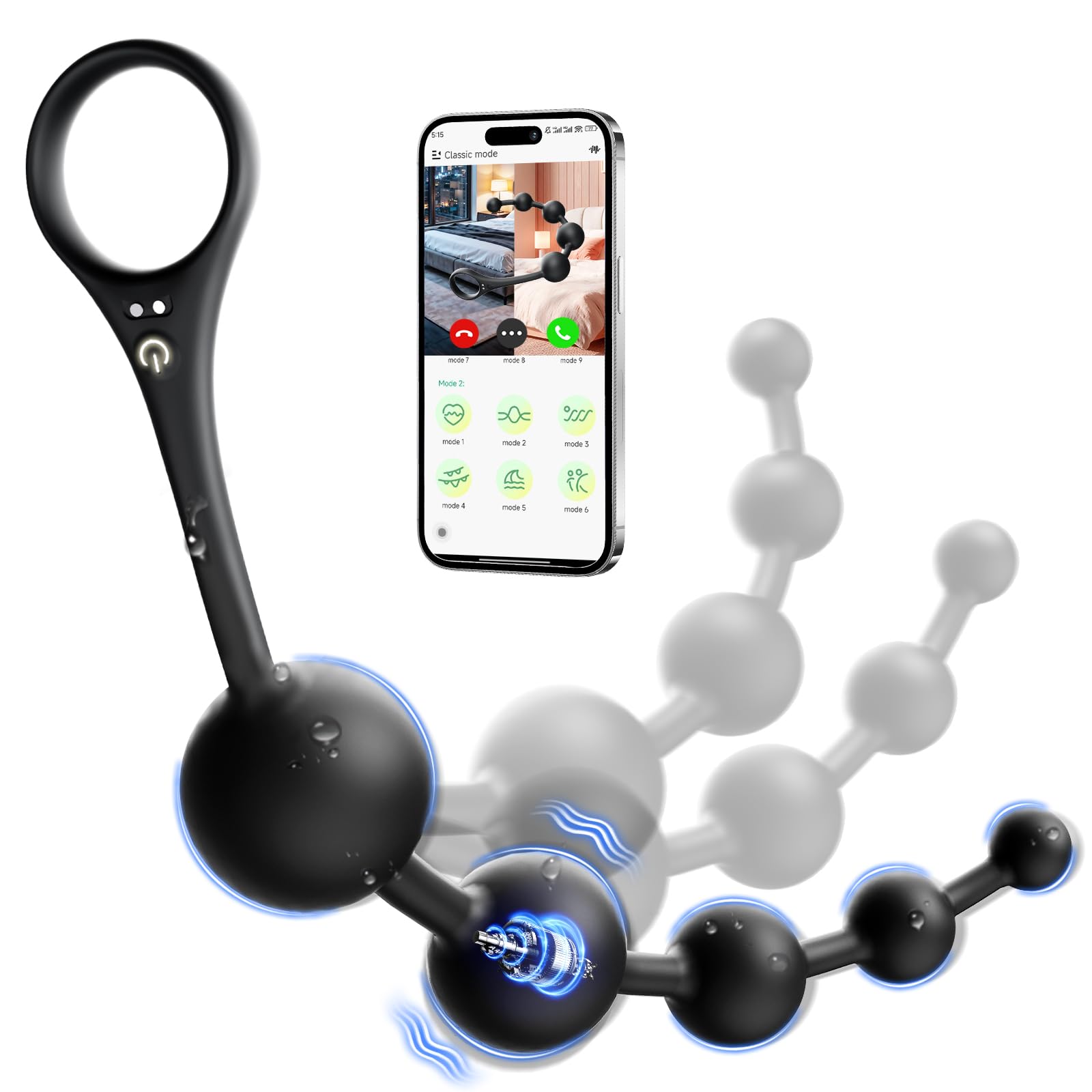 Perles Anales Sex Toýs Homme - Plug Anal Vibromasseur Sextoy Gode Homme Femme pour Anus Gay Sex Toys Anneau Penien Vibrant Débutante Sextoyse Couple Plaisir avec 9 Vibration, APP Prostate Plugs Anals