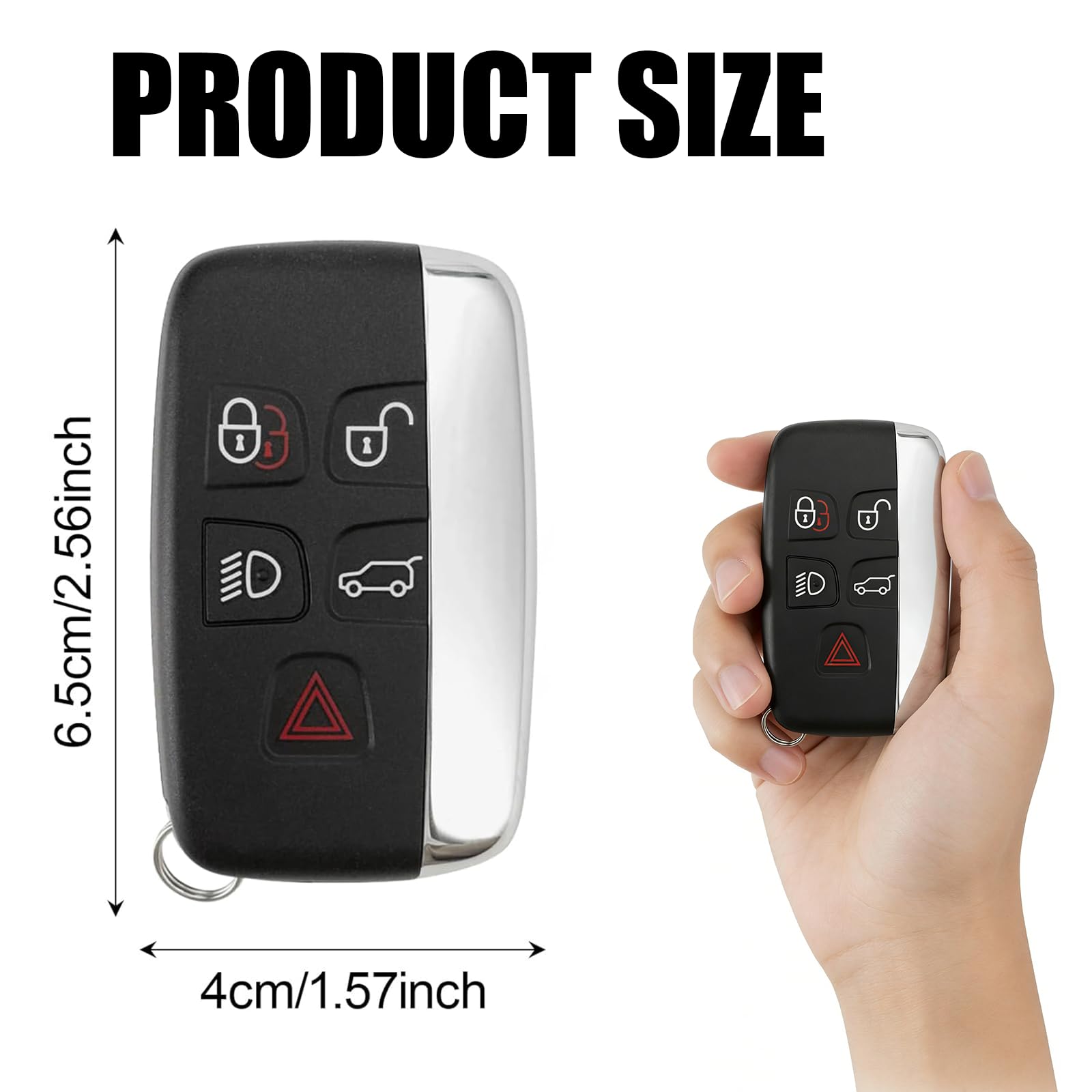 YANAJIAJIA 5 Buttons Remote Key Fob Case Compatible with Range Rover Key Cover – Replacement Shell Case Compatible with Range Rover Evoque Key Cover, Discovery 4 Freelander Jaguar XE XJ XJL XF — view 2