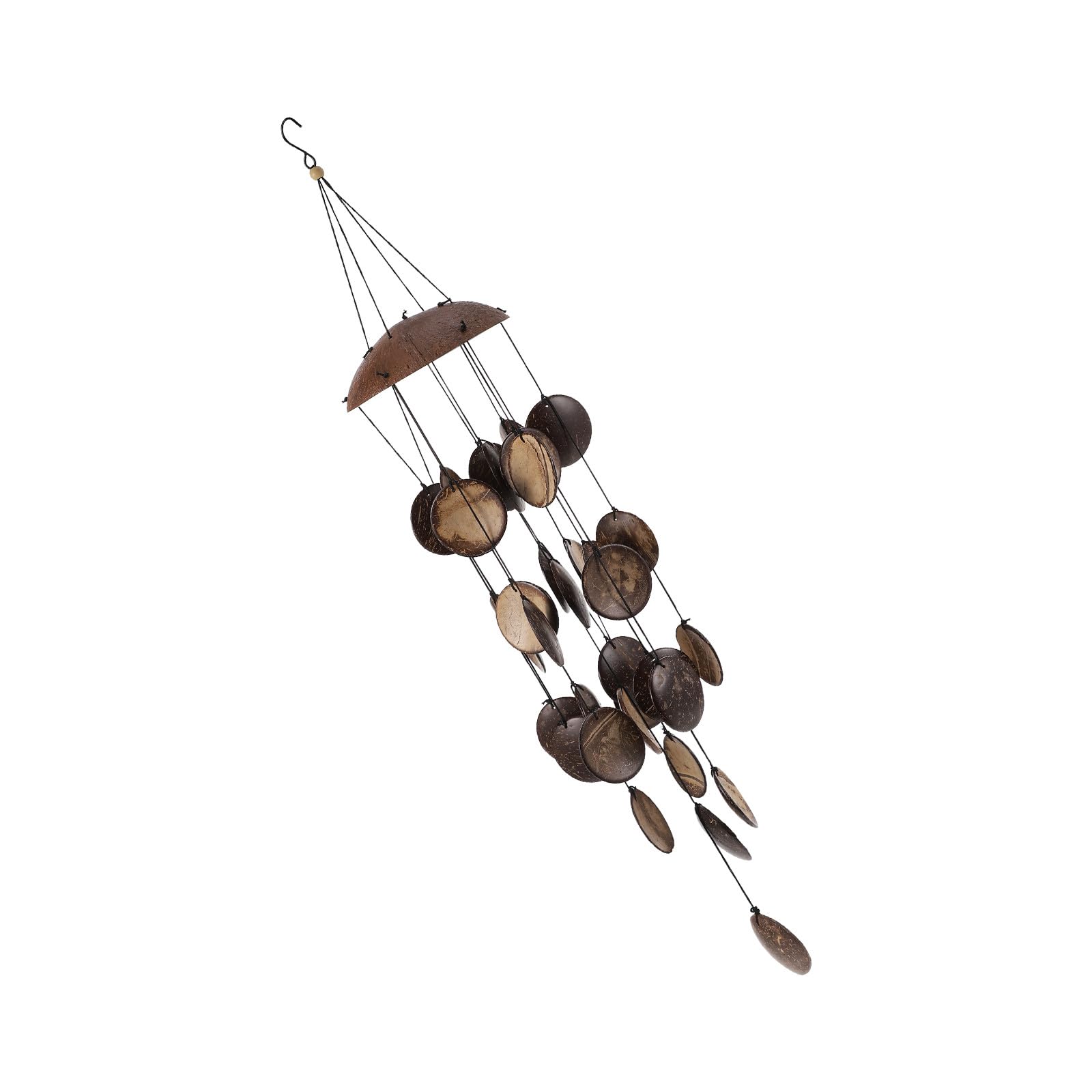 Ciieeo Carillon Éolien Créatif en Coquille Naturelle Suspendu pour Décoration de Jardin, 1 Pièce, Matériau Naturel Bambou, Facile à Nettoyer, Mélodie Harmonieuse