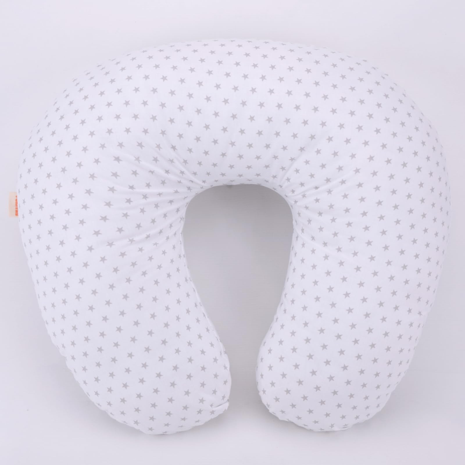 PEKITAS DUŻA poduszka do karmienia piersią XL 52 X 48 CM Zmywalna osłona z zamkiem błyskawicznym, bawełna dla niemowląt,ergonomiczna, średnia i optymalna twardość,Wyprodukowano w Hiszpanii - kolor szary gwiazd