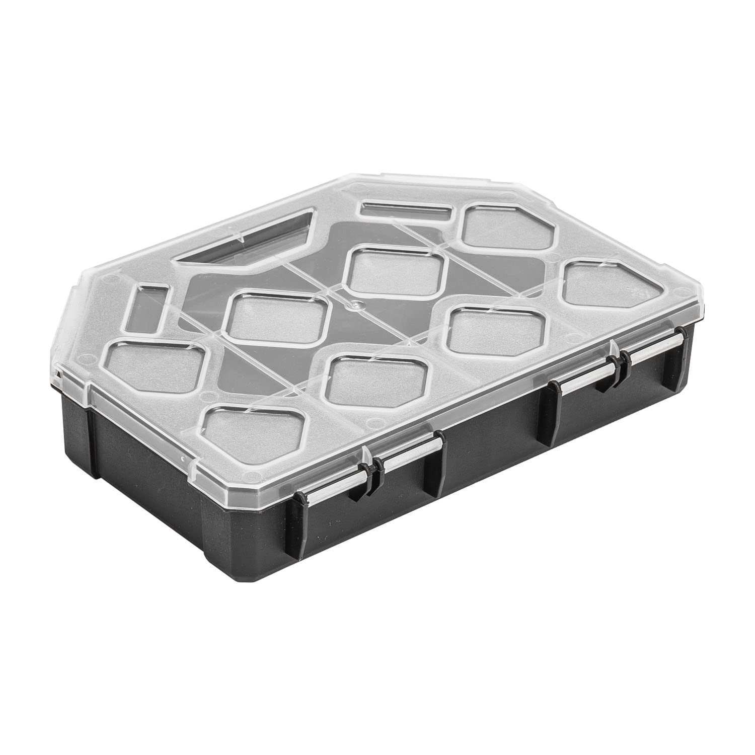 10 Cassette Organizzatori Con Coperchio Trasparente E Scomparti Estraibili - Per Attrezzi, Piccoli Oggetti, Resistenti