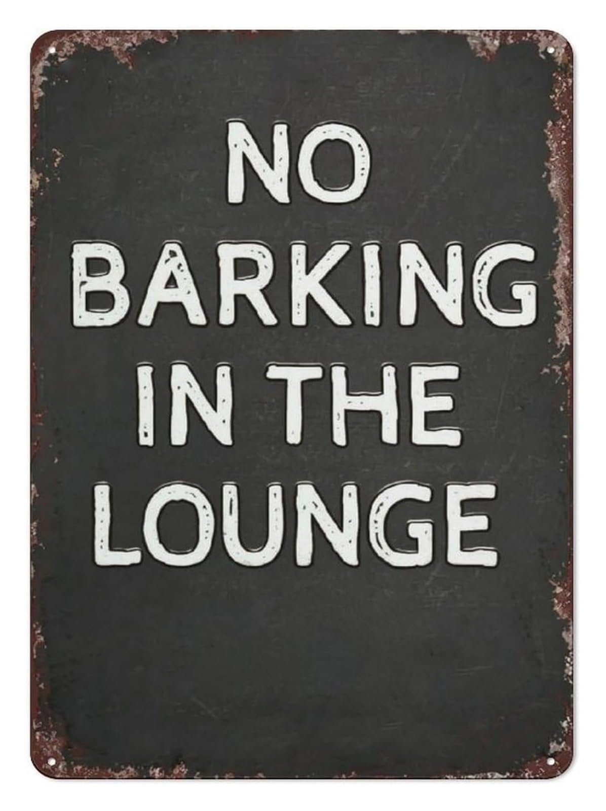 BYLSAGWHT Retro No Barking Metal Tin Sign Quiet Zone Wall Plaque For Home Office Library Study Den Pet Area 8 X 12 inch