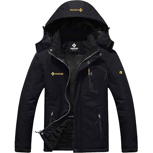GEMYSE Men's Mountain Waterproof Ski Snow Jacket Winter Windproof Rain Jacket