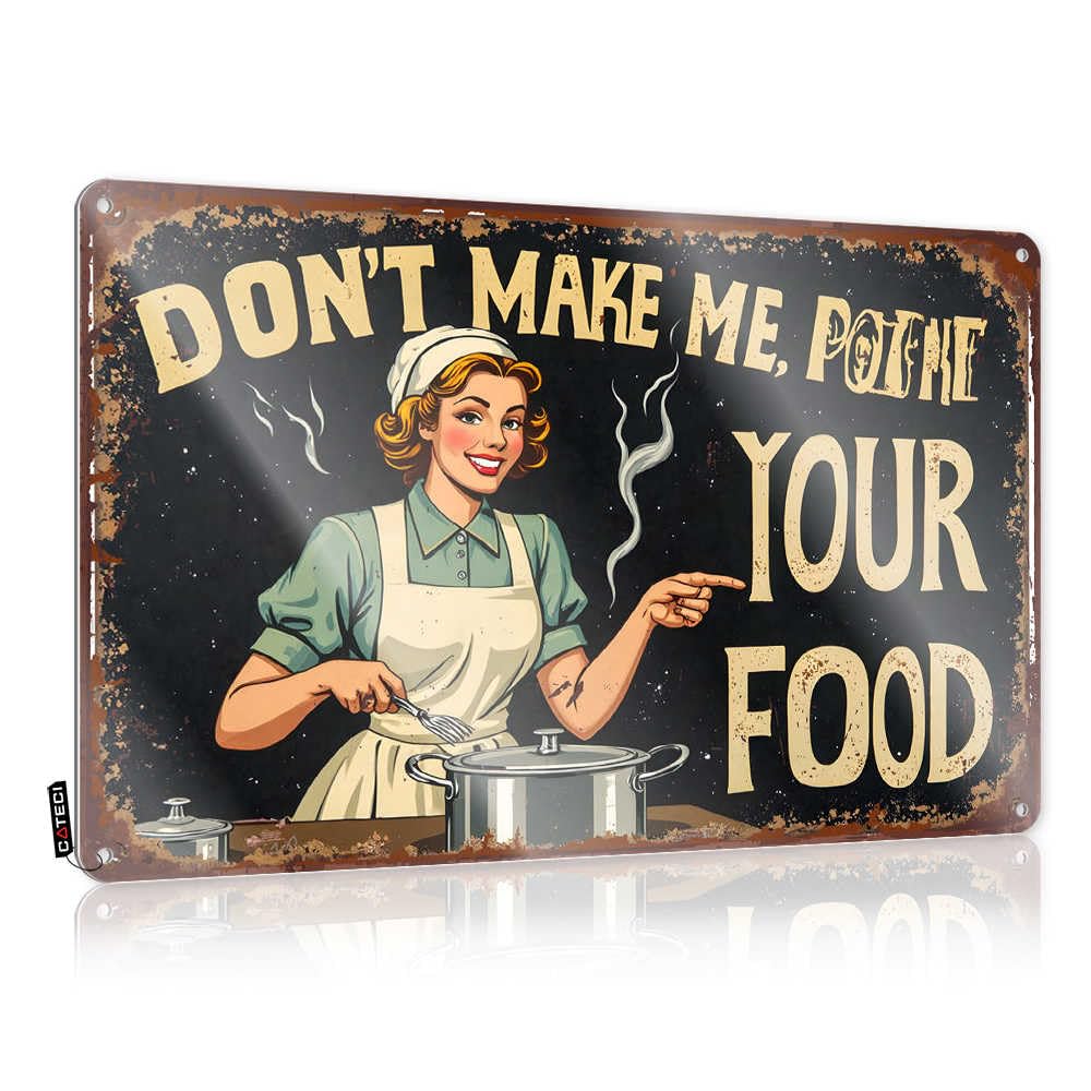 Fzfn Colour Vintage Kitchen Humor: 'Don't Make Me, Pot Me Your Food' Guys Amazing - Art Accessory Vintage Wall Art(30X40cm)
