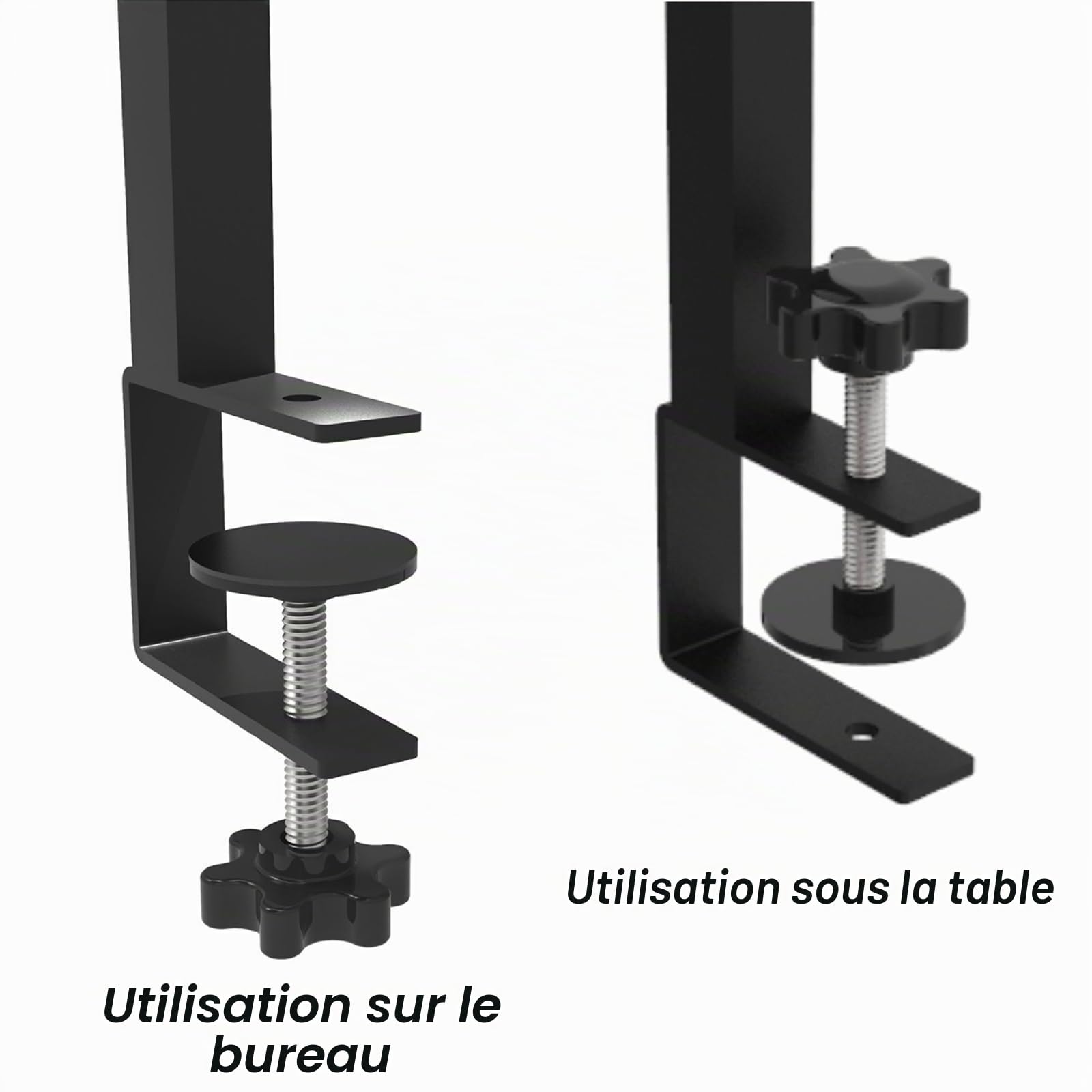 Organisateur de Bureau à Pince de 16 Pouces, Étagère de Table à 2 Niveaux Au-Dessus ou en Dessous pour Les Accessoires de Bureau, etc, Etagere Cuisine, Noir