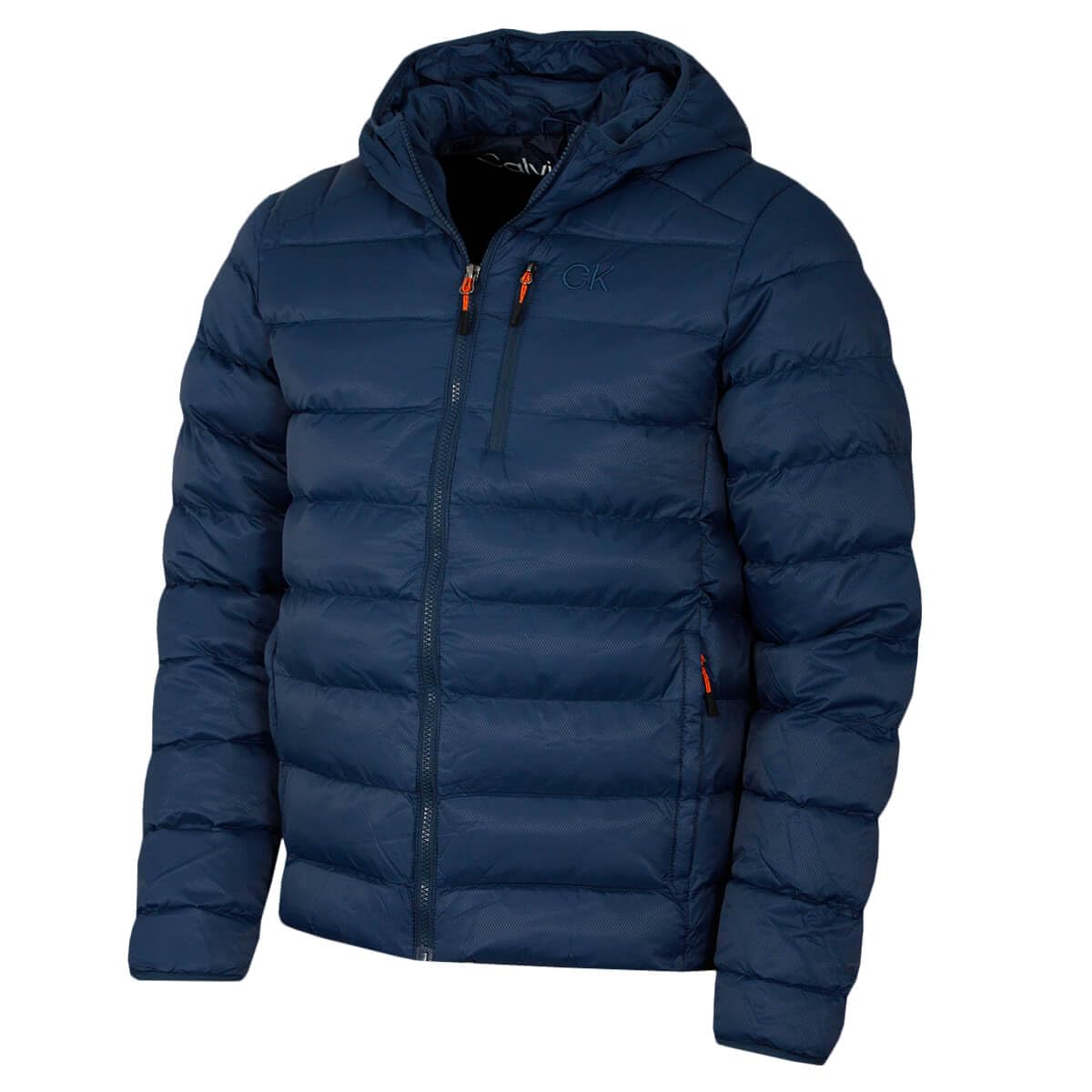 Calvin Klein (L, North Sea) Mens 2026 San Gabriel Padded Woven Jacquard Jacket