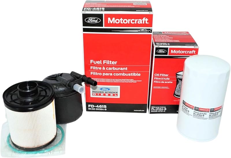 Motorcraft Diesel Fuel and Oil Filter Change Kit - Includes FD-4615 Fuel filter & FL-2124S Oil Filter - Compatible with Select 2011-2016 Ford 6.7L F-Series Trucks