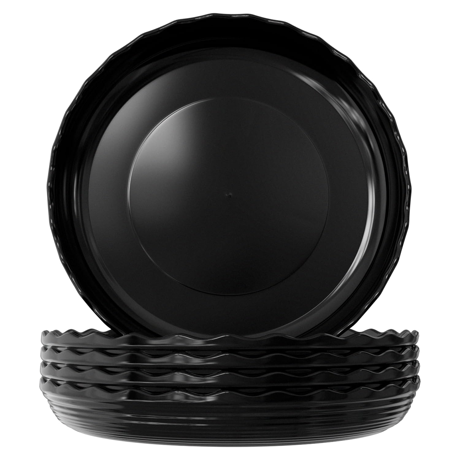 Kunjocy Pack of 5 Durable Black Plant Pot Saucers
