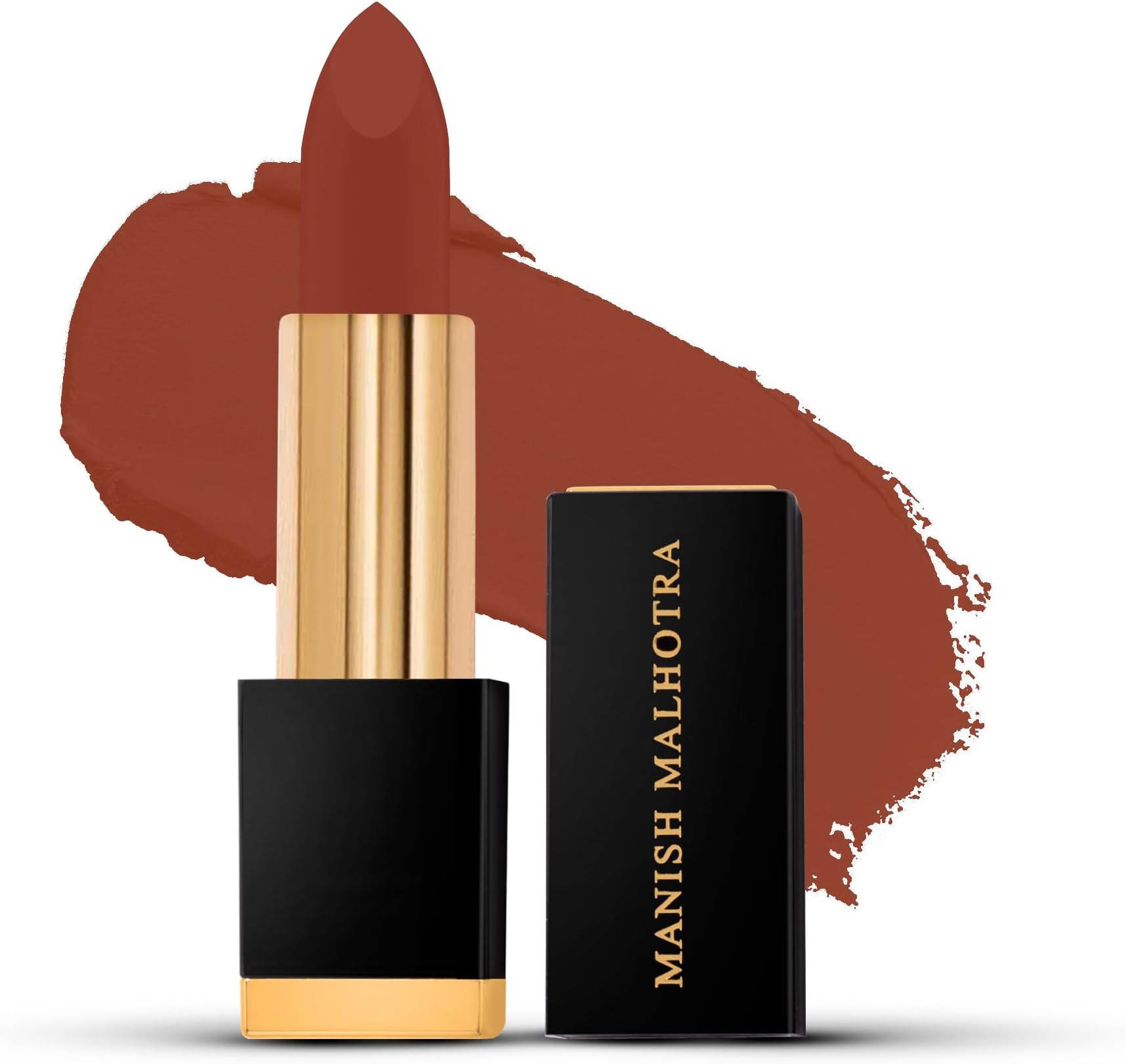 MyGlamm Manish Malhotra Soiree Creamy Matte Lipstick - 01 Bliss (Brown Shade) | Long Lasting, Pigmented With SPF 30 & Vitamin E (4.2g)