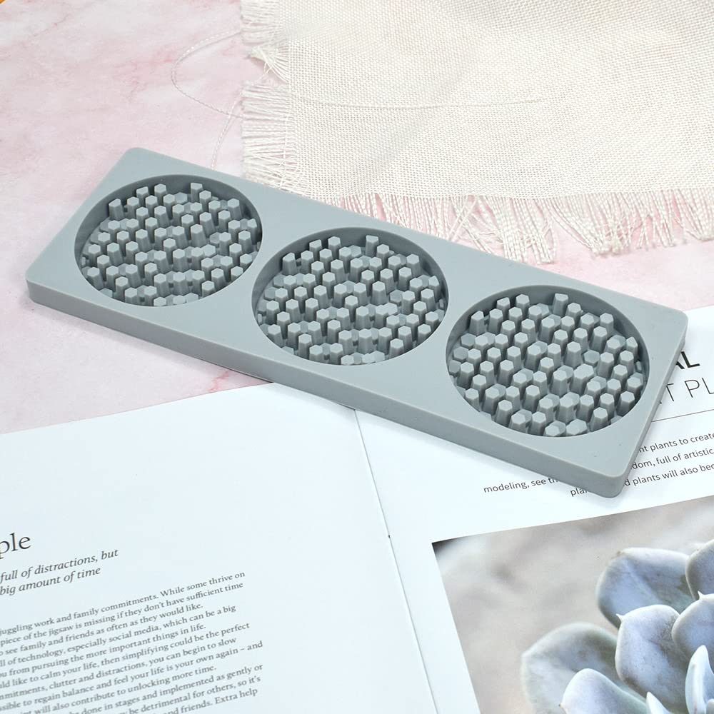 Cake Lace Mold, Silicone Lace Fondant Mold, Cukier Craft Impression Mold Jadalne ciasto Molecular Cuisine Dekorowanie, 3 otwory okrągłe Hiv