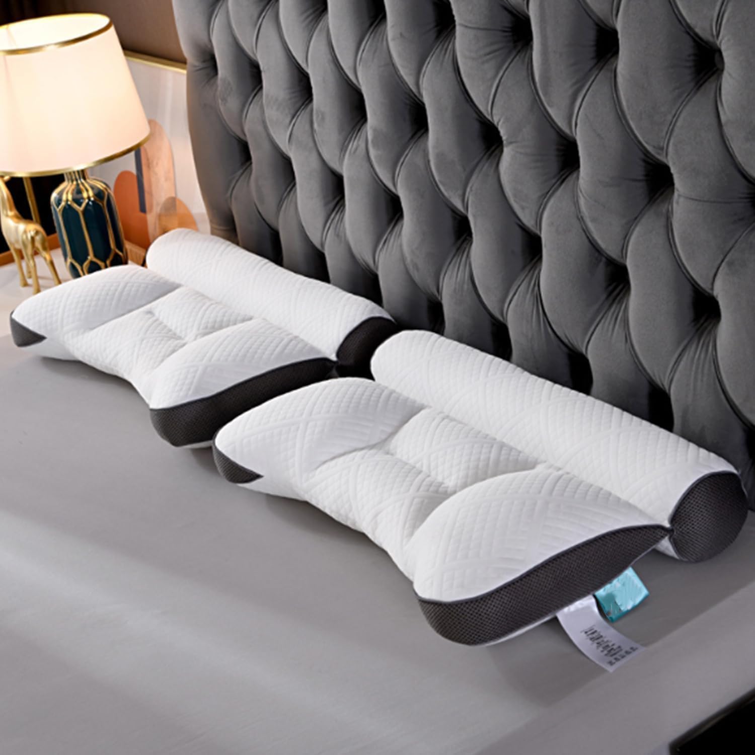 Cuscino Rigido Orthocervicale In Memory Con Doppia Onda Per I Dolori Cervicali. H11 E H10 Cm - Orthofoam 2