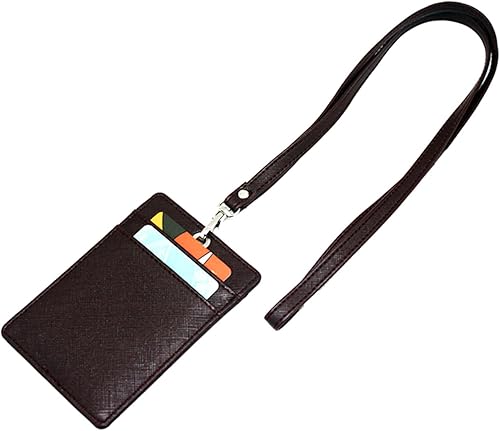Vista 89 de Boshiho. Funda vertical, de piel, para tarjeta de identificación con cordón resistente., Bolso