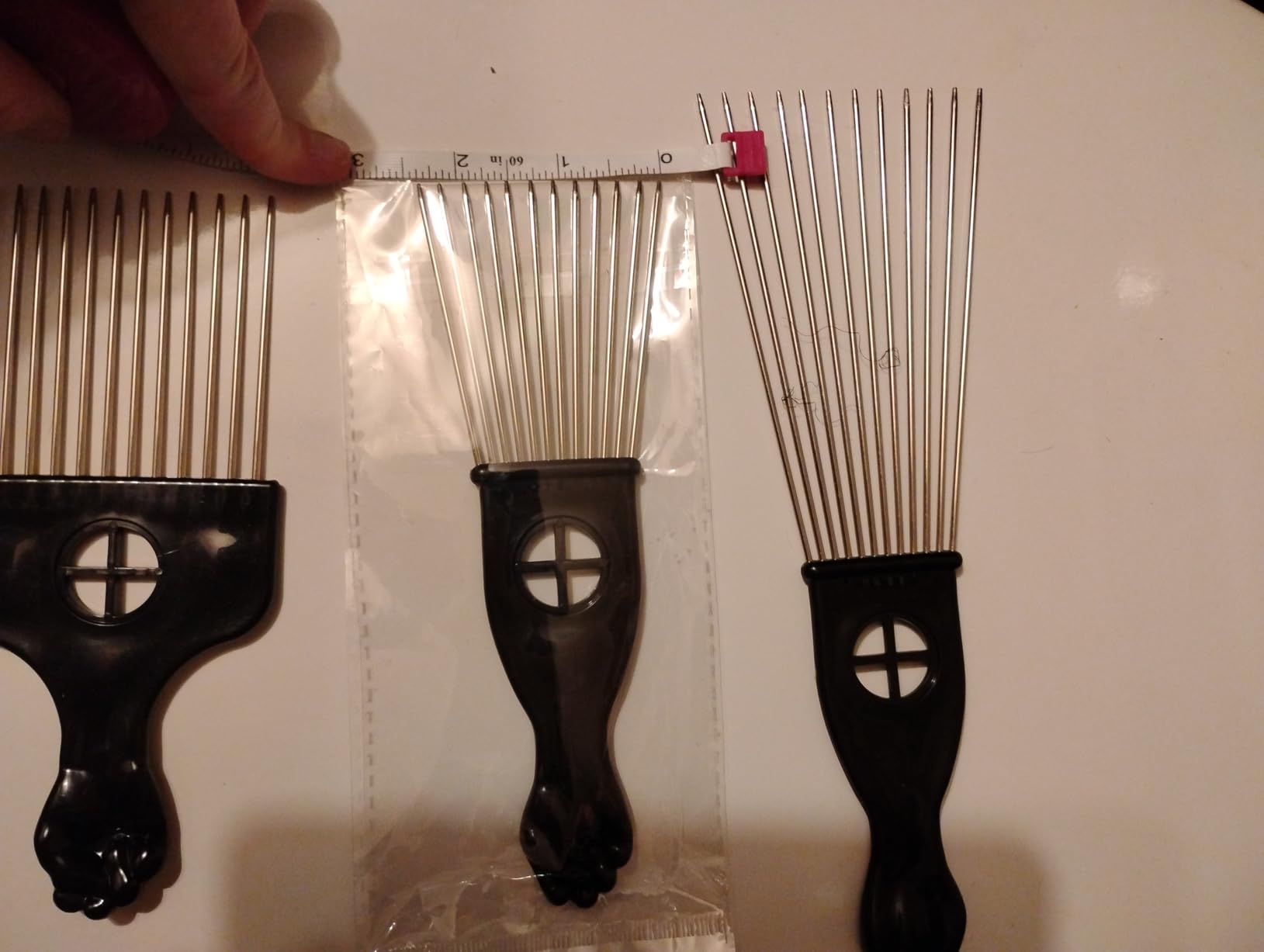 Kootinn 3-Piece Stainless Steel Afro Hair Pick Set, Fist Design for Men & Women, Perfect for Natural Curly Afro Hair, Essential Hairdressing Styling Tool
