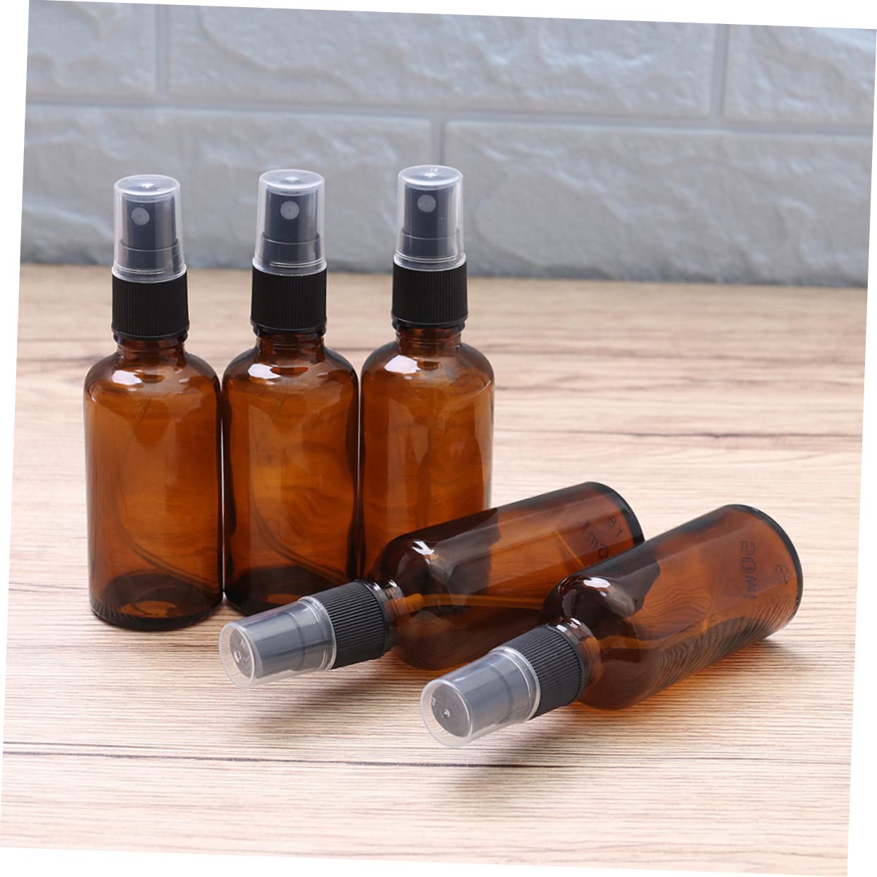 VALICLUD 20pezzi Flacone Spray Vuoto Vetro Bottiglia Spray Portatile da Viaggio per Cosmetici Olio Essenziale Flacone Cosmetico da Viaggio Marrone