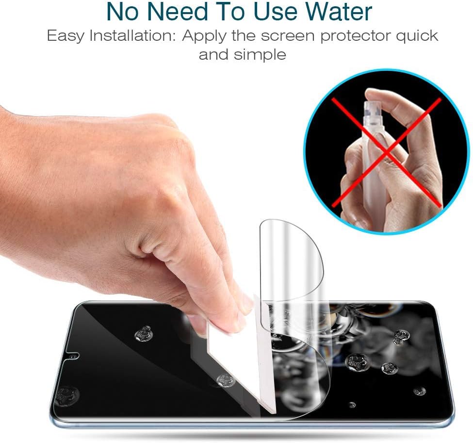 LK 3 Pack Screen Protector Compatible with Samsung Galaxy S20 Ultra 5G 6.9-inch, Ultrasonic Fingerprint Compatible, Flexible Film HD Transparent, Bubble Free