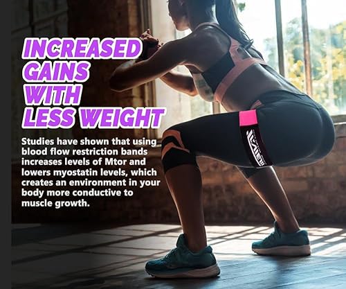 Miniatura 10 de Bandas de oclusión para mujeres glúteos y construcción de cadera, bandas de restricción de flujo sanguíneo BFR Bundle bandas de glúteos, las mejores