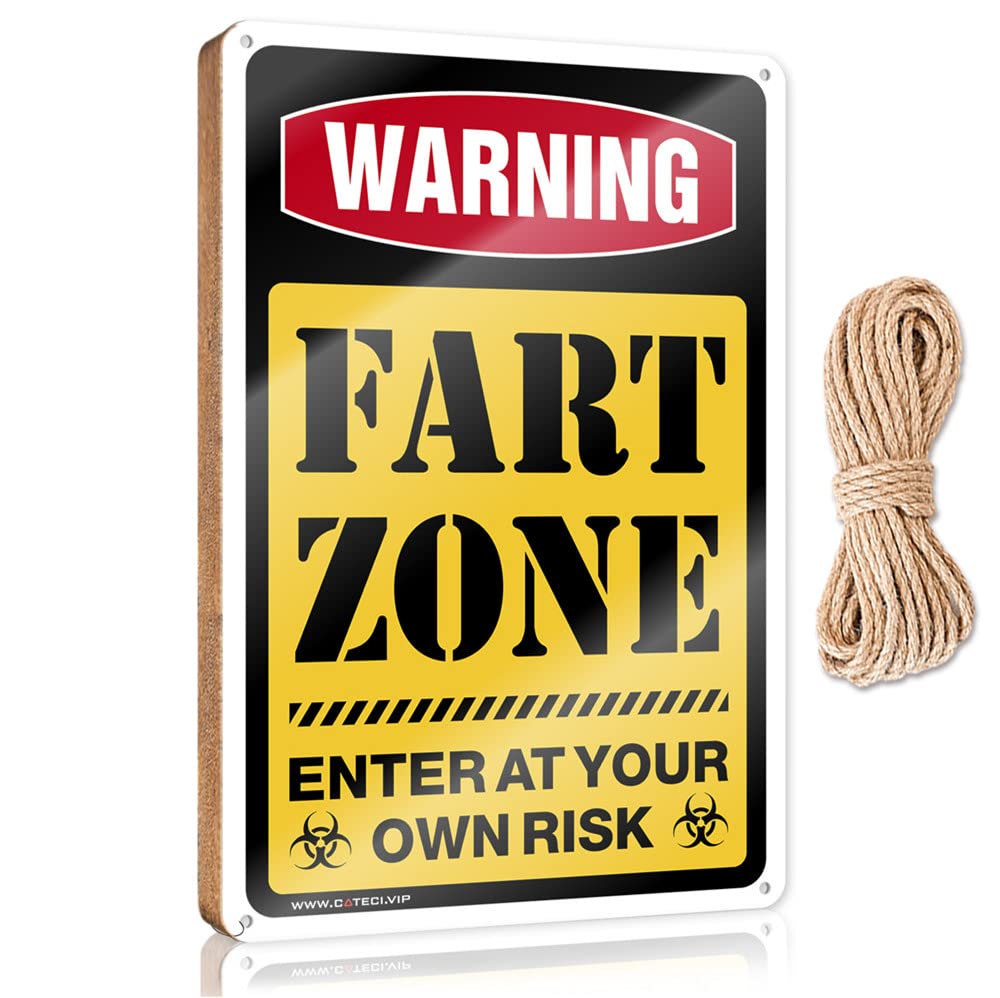HELIOFORGE Sign Wood Of I Saw That Funny Door Window Warning Fart Zone Wooden Sign(20X30CM)