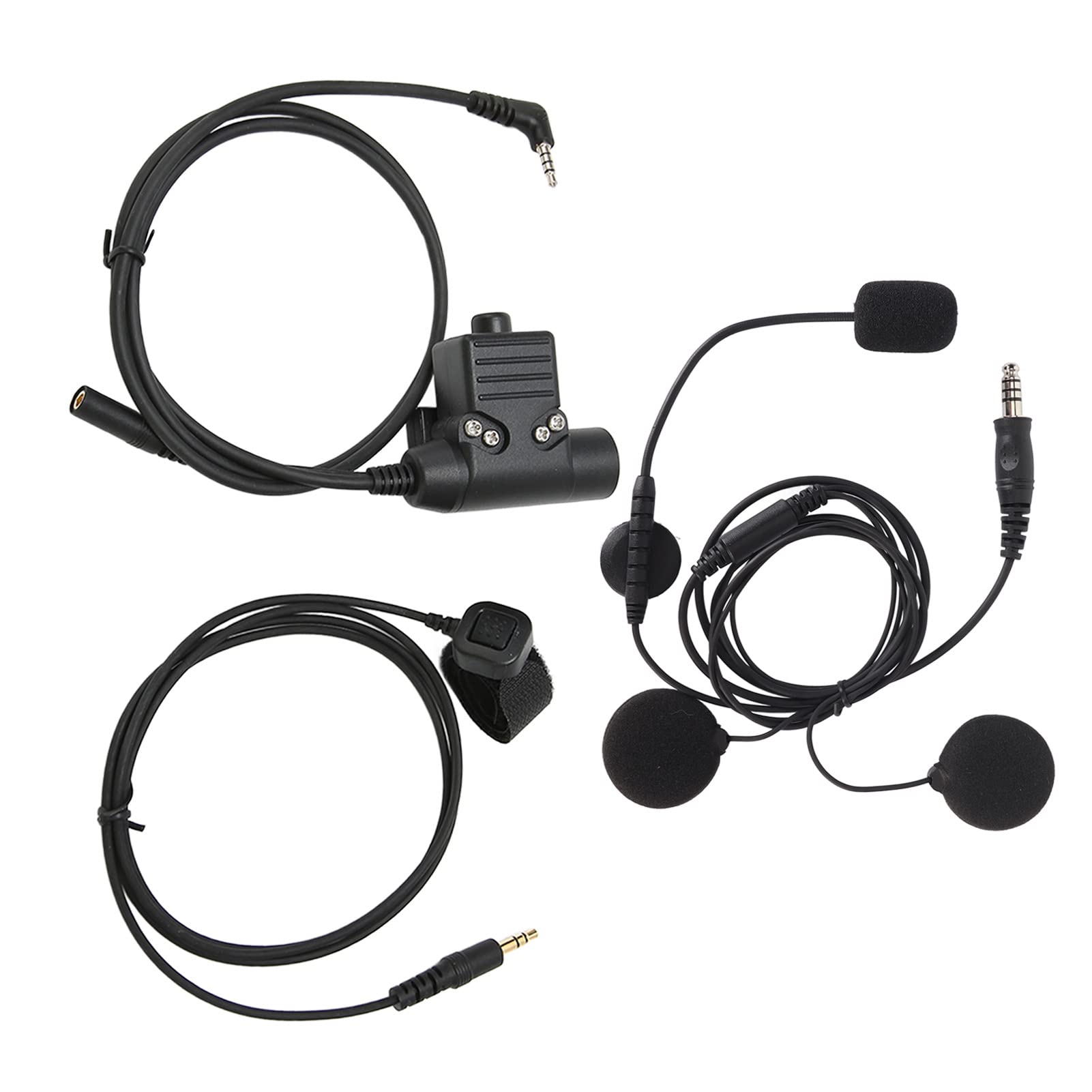 PTT Adapter MIC Zestaw Push to Talk Adapter słuchawkowy dla 2 -Way Radio Motorcycles Snowmobiles Premium ABS Plastikowe U94 PTT Kabel 90cm