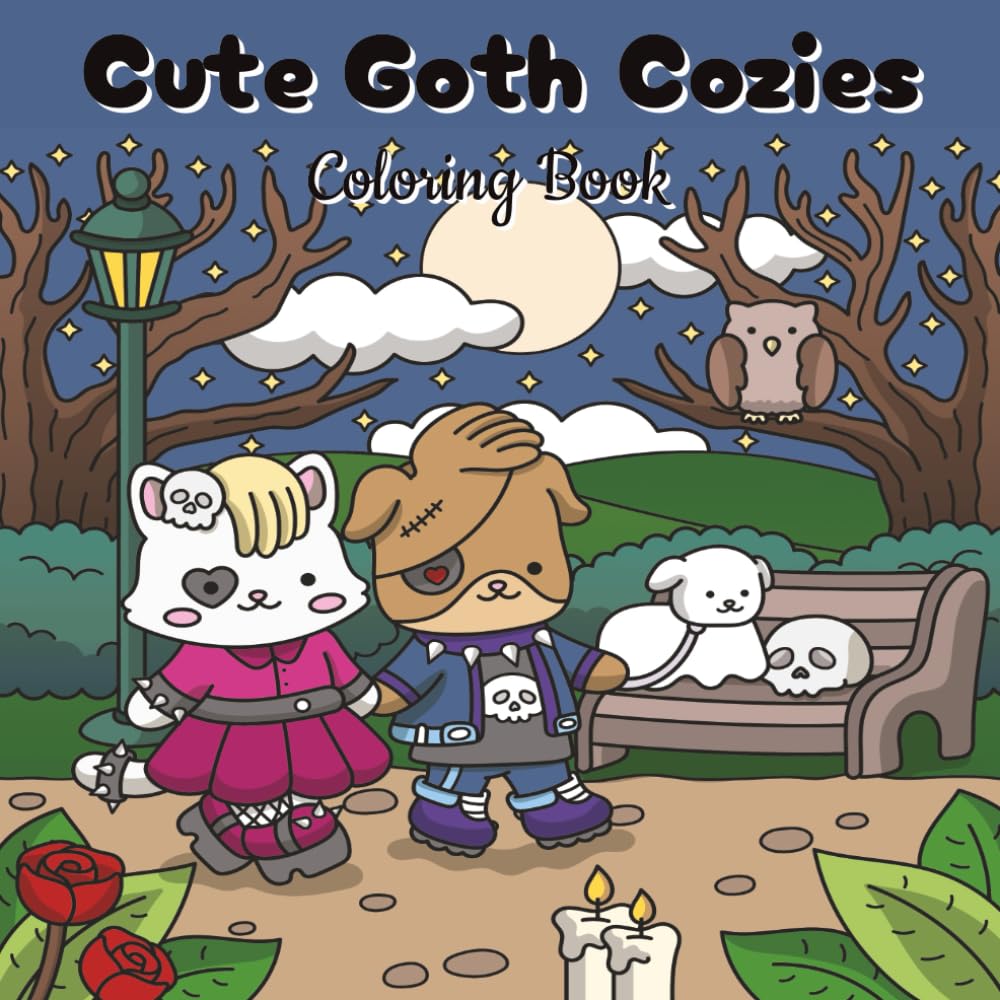 Cute Goth Cozies: A coloring book