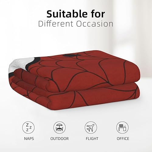 Miniatura 6 de Divertida manta de superhéroe de araña, de 60 x 50 pulgadas, trae una almohada en forma de U, manta de felpa suave para sofá o cama