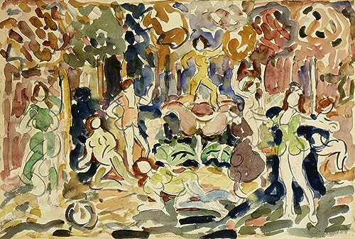 Peinture figures dansantes de Prendergast pour créer une ambiance artistique dans un salon
